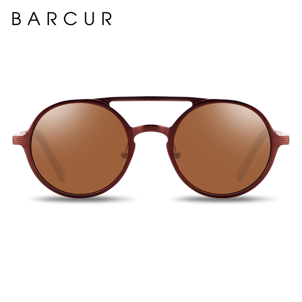 BARCUR Black Goggle Male Round Sunglasses Luxury Brand Men Glasses Retro Vintage Women Sun Glasses UV400 Eyewear: Gradient Gray