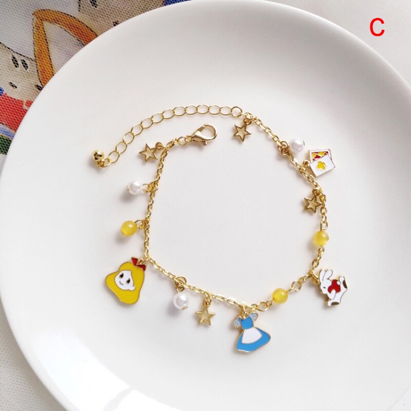 Vrouwen Cartoon Schattige Prinses Hanger Armbanden Handgemaakte Bangle Charm Jewelry: C