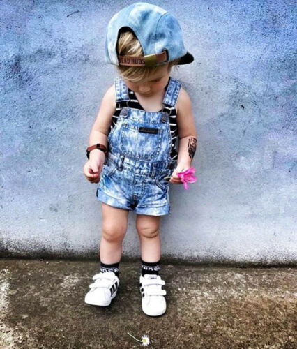 freundlicher Baby Jungen Mädchen Denim Overall Lätzchen Hosen ärmellos Gesamt Gesamt Strampler Sommer freundlicher Kleidung