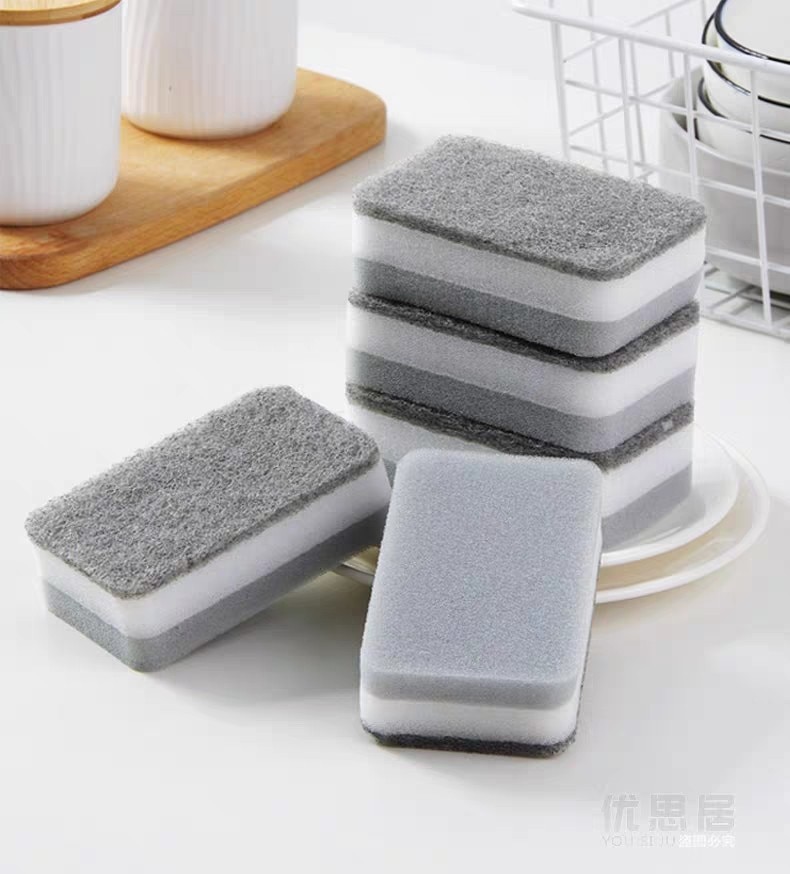 2pcs Sponge Eraser Kitchen duster wipes Home Clean Accessory Microfiber Dish Cleaning Scouring pad kitchen cleaning tools