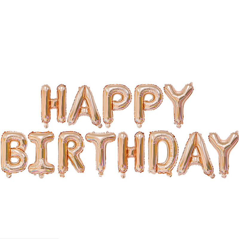 13Pcs/Set Happy Birthday Decoration Balloons Rose Gold Letter Foil Ballons Birthday Party Decorations Globos Balony Anniversaire