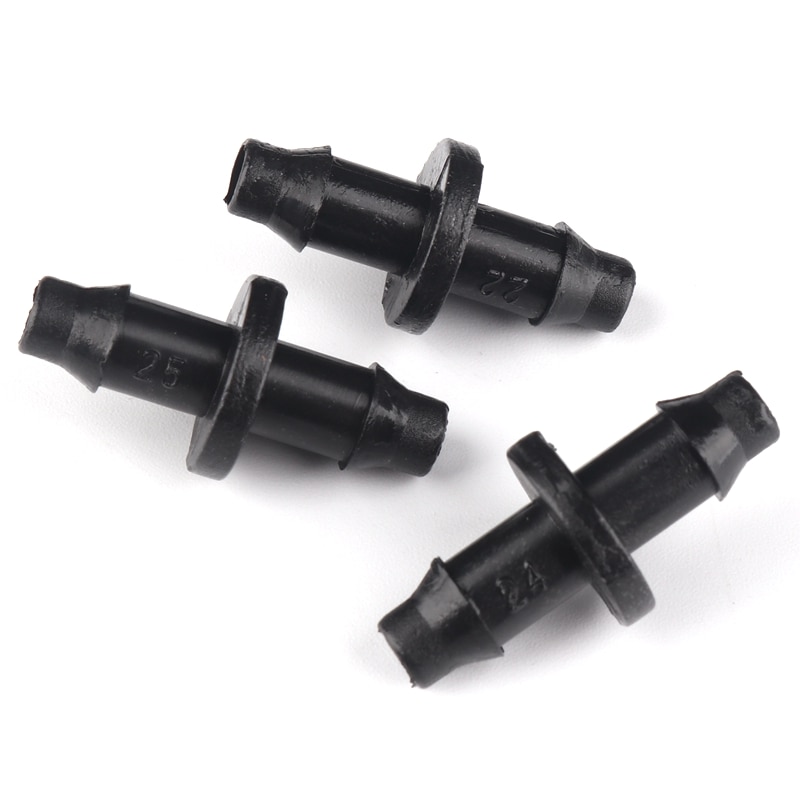 100 stks/partij 4/7mm Slang Connectors Kas Micro Irrigatie Pijp Rechte Connector Huis Tuin Automatisch Sproeisysteem Buis Gewrichten