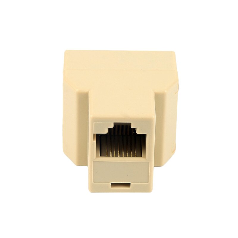 RJ45 Splitter Adapter 1 to 2 Dual Female Port CAT5/6 LAN Ethernet Sockt Network Connections Splitter Adapter P15: Beige 1 to 2