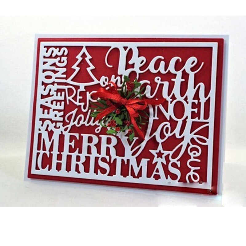 Letters Merry Christmas Metal Cutting Dies Stencil for DIY Scrapbooking Photo Album Embossing Cards Making Decorative Crafts