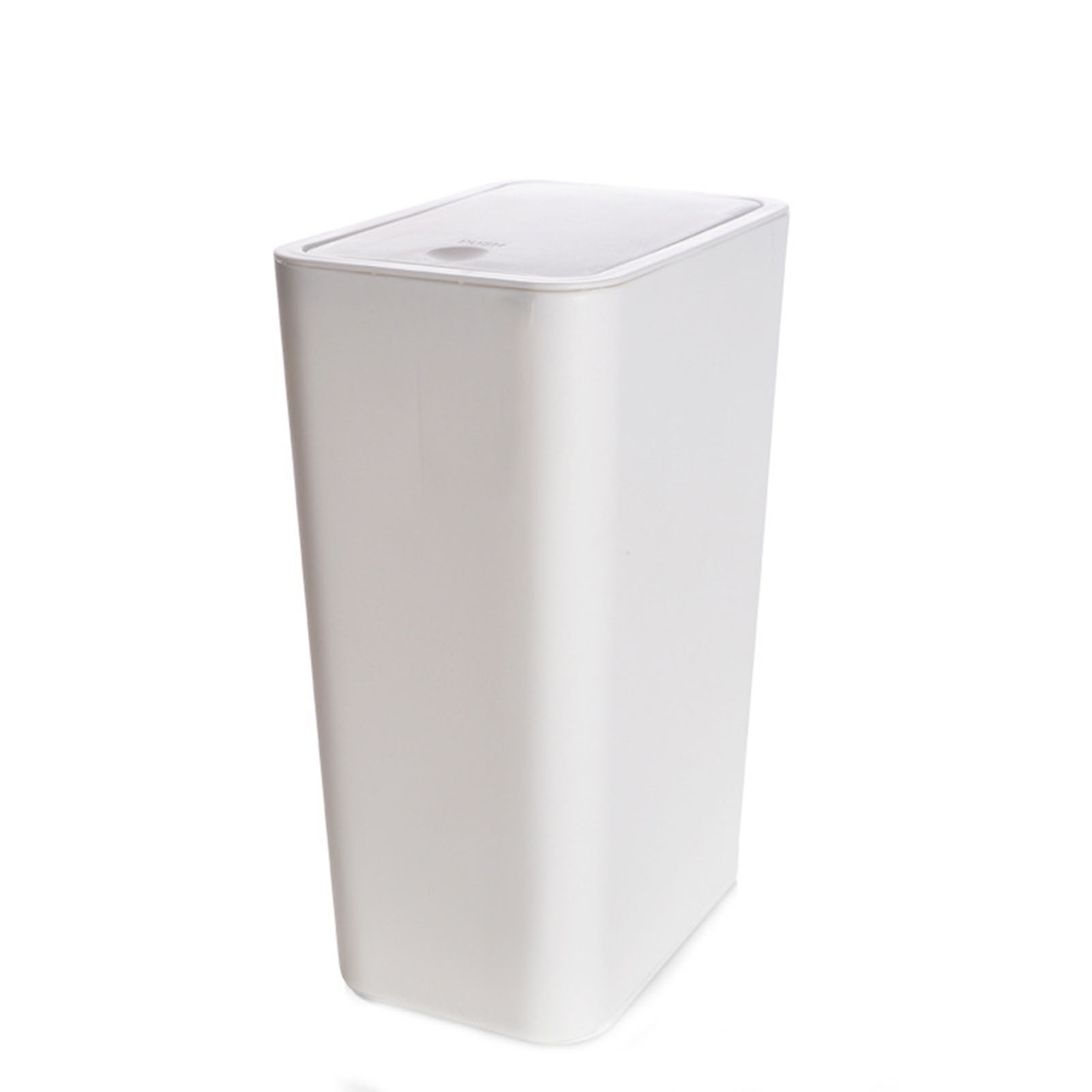 Press-type Trash Can Large Capacity Portable Garbage Bin For Bedroom: WHITE / 6L
