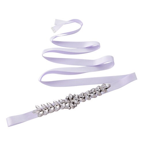 TRiXY S69 Hochzeit Gürtel Strass Gürtel Splitter Diamant Gürtel Braut Gürtel Hochzeit Kleid Zubehör Ehe Braut Braut Schärpen: Lavendel