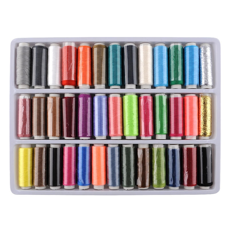 39 Kleuren/Set 200 Yards Verschillende Kleuren Threads Polyester Naaigaren Spoelen Sets