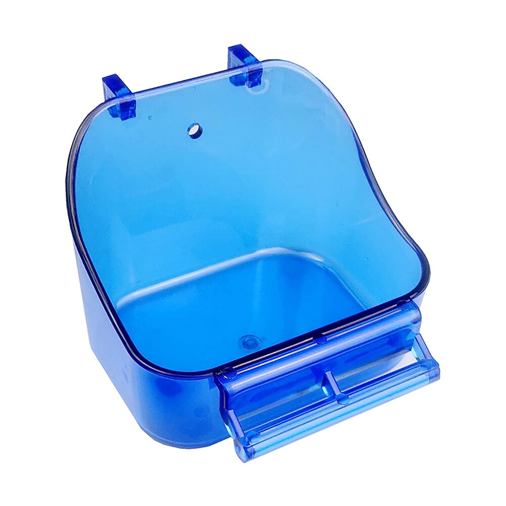 Cuenco de plástico para pájaros colgante en la jaula, comedero para loros, palomas, hámster, taza de agua con gancho, bañera para mascotas pequeñas, suministros para mascotas: BU