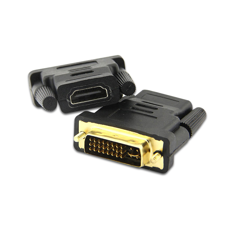 Adaptador DVI macho a HDMI hembra (24 + 5), conector divisor compatible con HDMI, 2 piezas