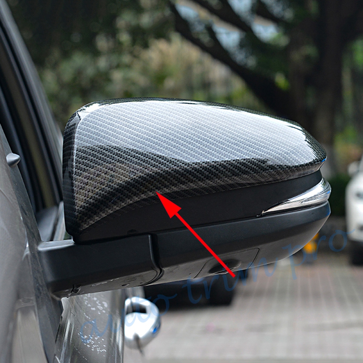 Carbon Fiber Rear View Mirror Cover Trim Fit For Toyota RAV4 Rearview Mirrors Molding Protector Accessories