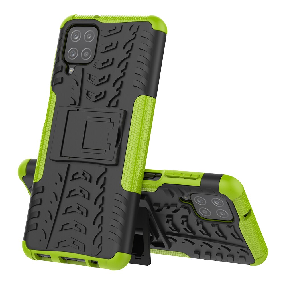 Per Samsung A12 custodia Cover armatura supporto per supporto custodia protettiva antiurto in Silicone per Samsung Galaxy A12 A 12: green armor case