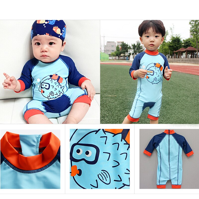 Sommer bade badetøy barn gutt jente svømmebar bade barn 2-9 år badedrakt lue+romper badetøy dress baby