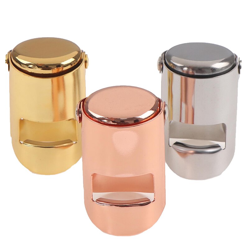 1PC Stainless Steel Bottle Cap Champagne Red Wine Silica Gel Preservation Cap
