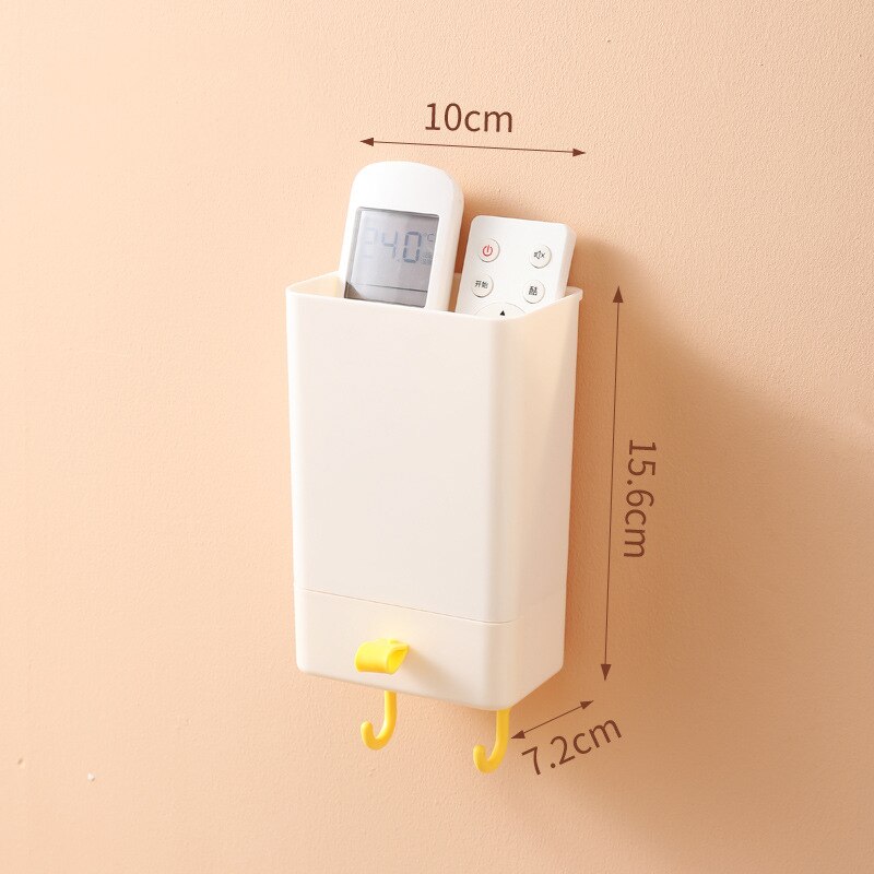 Wall Mount Bedside Organizer Storage Box Adhesive Bedside Shelf Accessories for Bedroom Bathroom Office: white