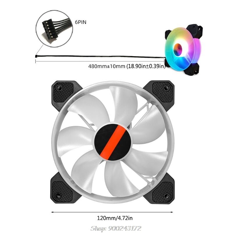 12cm Desktop PC Computer Case Cooling Fan LED Lights Color Changing RGB Chassis Fan Controller Remote Control S30 20