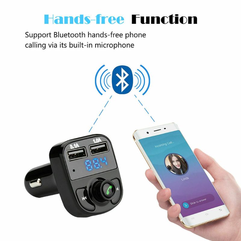 neue Bluetooth in-Auto Drahtlose Absender MP3 Radio Adapter Auto Bausatz Doppel USB Auto