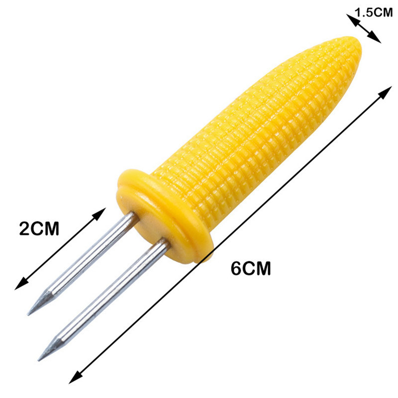 Stainless Steel Corn Forks BBQ Skewers Twin Prong Sweetcorn Holder 10Pcs Corn on The Cob Ha BBQ