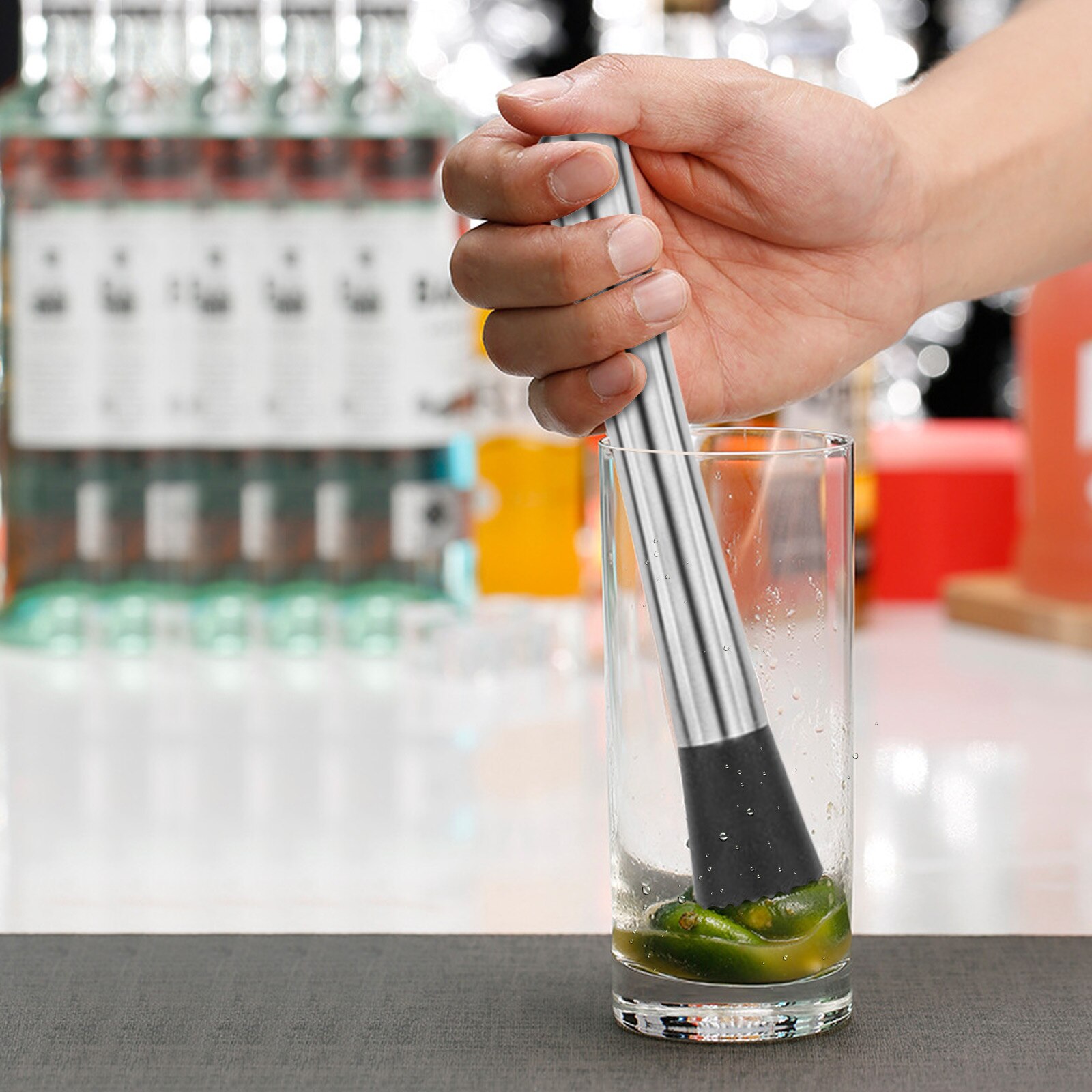 Set Shaker Cocktail MAISITOO 20 Pièces - Inox, Avec Recette - Parfait Pour Bar à Domicile