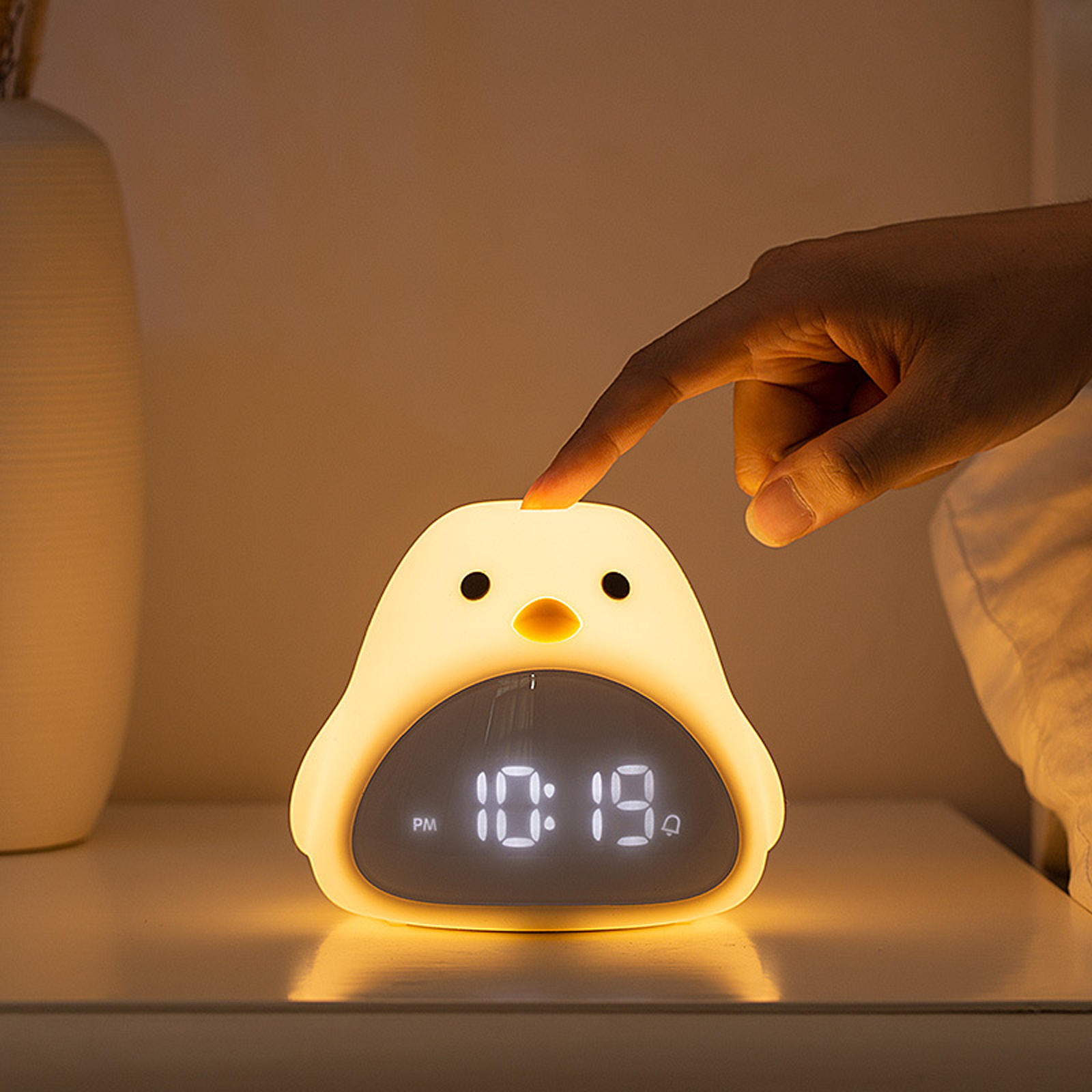 Kids Alarm Clock Button Control Wake Up Light Digital Clock Sleep Trainer
