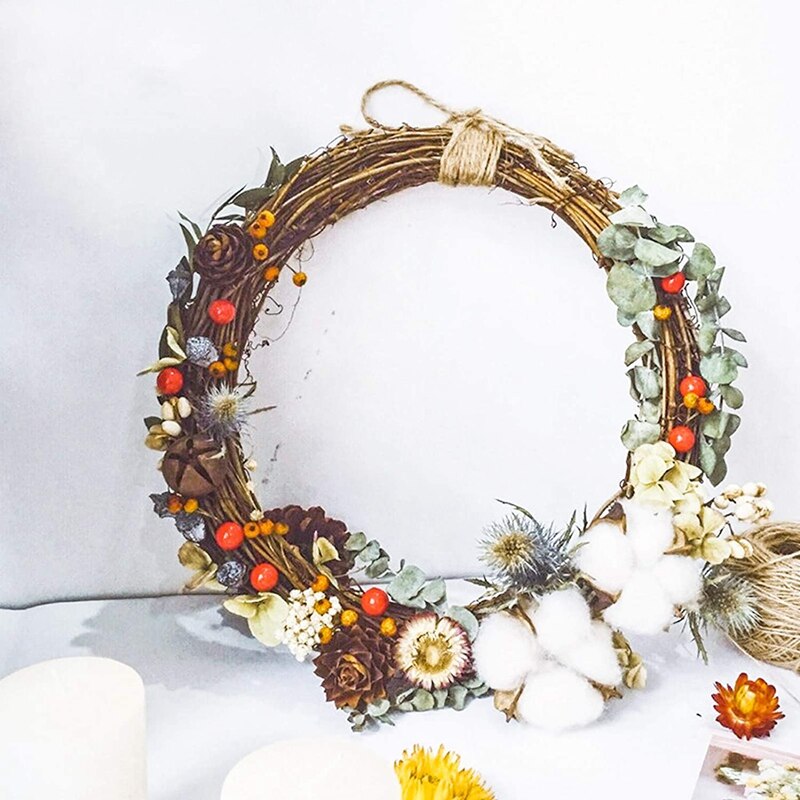 10-30cm Rattan Wreath Cristmas Flower Door Wreaths Flower Garlands For Wedding Home Christmas Tree Decoration DIY Floral Wreaths