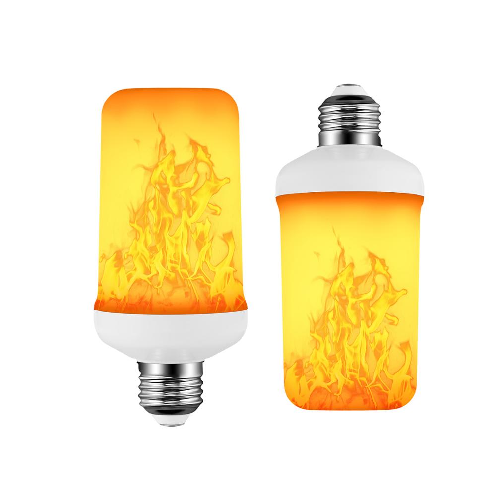 E27 Led Vlam Lamp 4 Modes Geel Vlam Effect Licht Lamp 85-265V Flickering Emulatie Fire Light Met zwaartekracht Sensor Decor Lamp