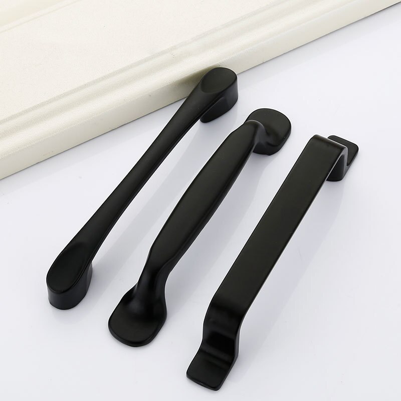 Poignée de porte noire moderne, à la américaine, poignée de meuble décorative