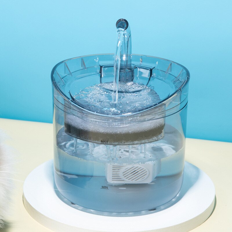 2L fuente de agua automática para gato con grifo dosificador de agua para perro bebedero para mascotas transparente bebedero 2 filtros, Sensor de movimiento