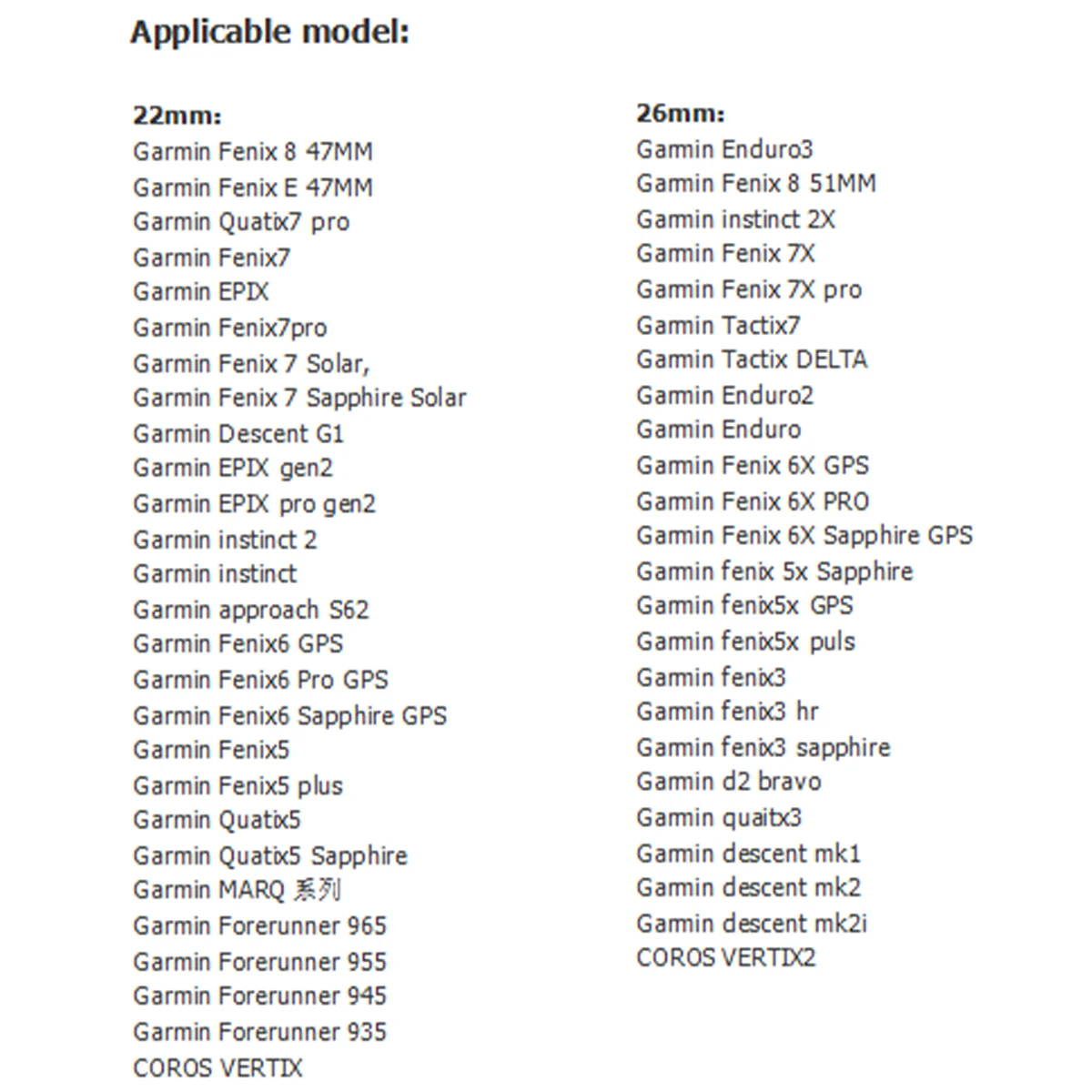 QuickFit 22mm 26mm Silicone Strap For Garmin Fenix 8 E 7 7X 6X Pro 5XPlus Epix Pro Gen 2 47mm 51mm/Enduro 3 Watchband Correa