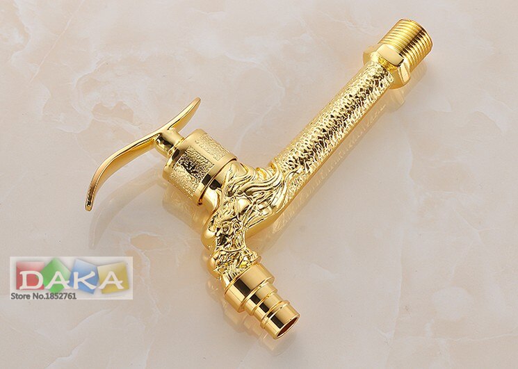 Euro Luxury Gold Finish Bibcock Faucet Tap/ Wall Mount Single Lever Water Sink Faucet /Washing Machine Water Faucet Taps