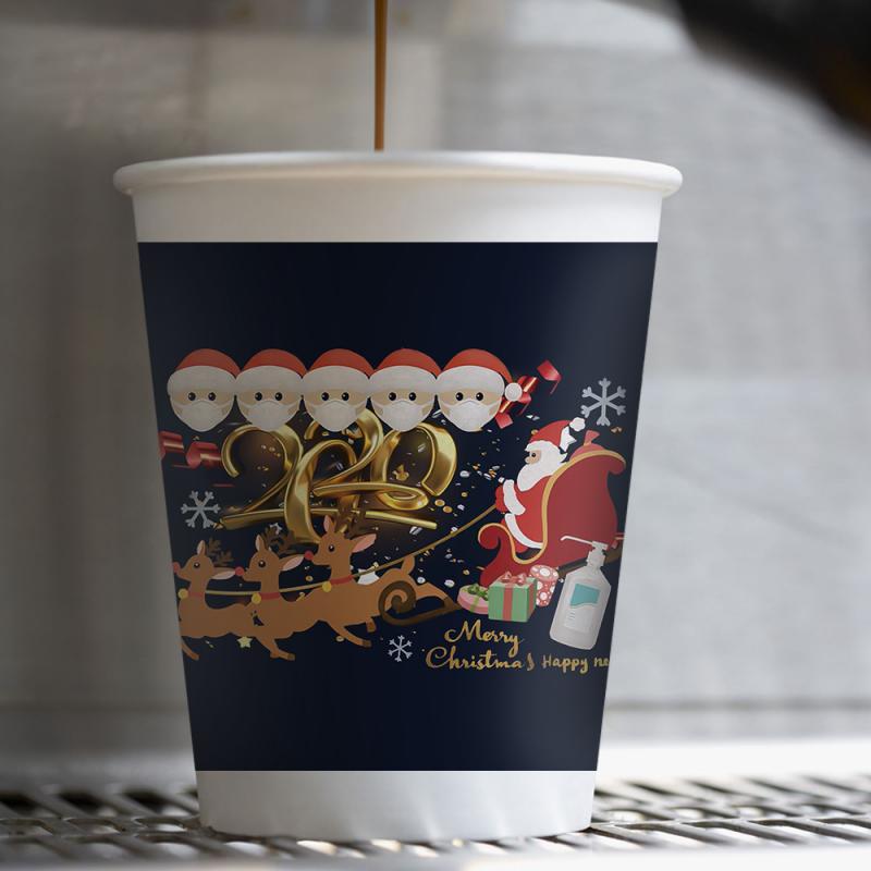 Vasos desechables de Feliz Navidad para Papá Noel, mascarillas con patrón familiar, vasos de papel para el hogar, decoración de de Navidad, 10 Uds.