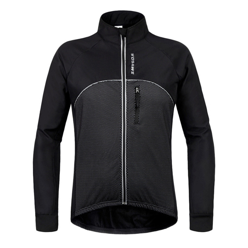 Winter mtb fiets winddicht jack lange mouwen sportkleding fietsjack fiets soft shell thermische fleece sportjas
