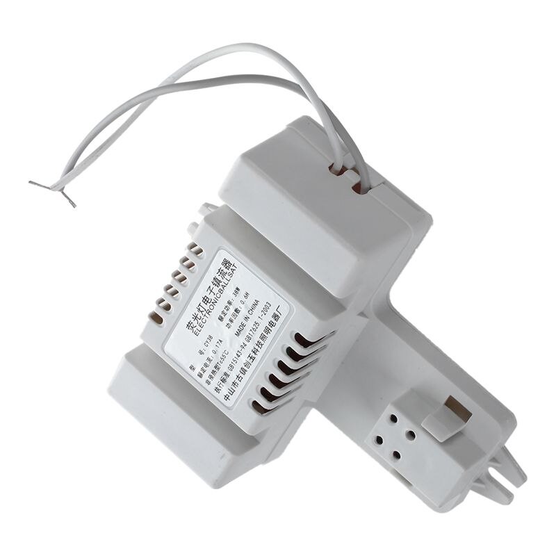Hvitt plastskall 4 pins 2d rør pære fluorescerende ballast  ac 220v 0.19a 38w