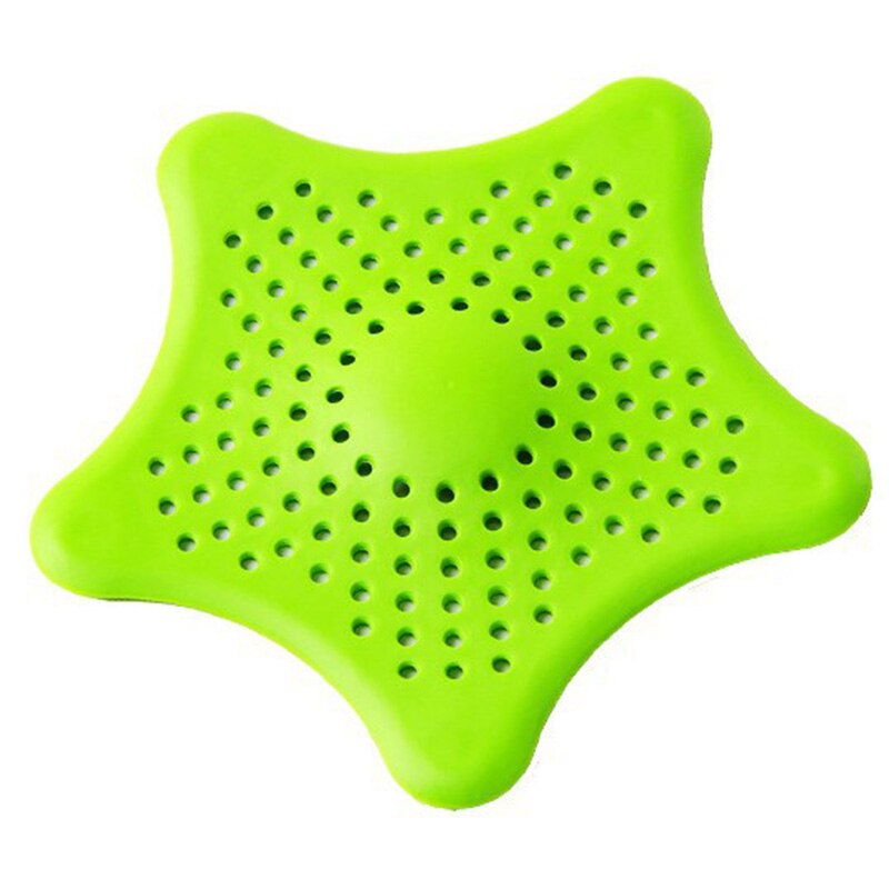 1 pieza de filtro de desagües para cocina, prevención de obstrucción del fregadero, colador de fregadero de silicona, filtros con forma de estrella, ancho de baño de cocina, herramienta: Green Filter