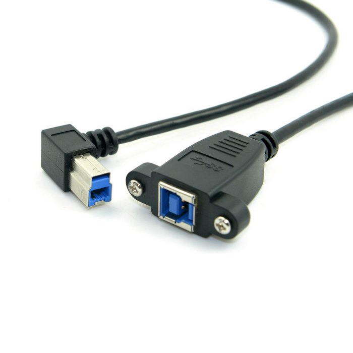 CY USB 3.0 Verlängerungskabel B-Stecker Auf Buchse, 0,5m – Rückwandmontage, Bis Zu 5 Gbit/s