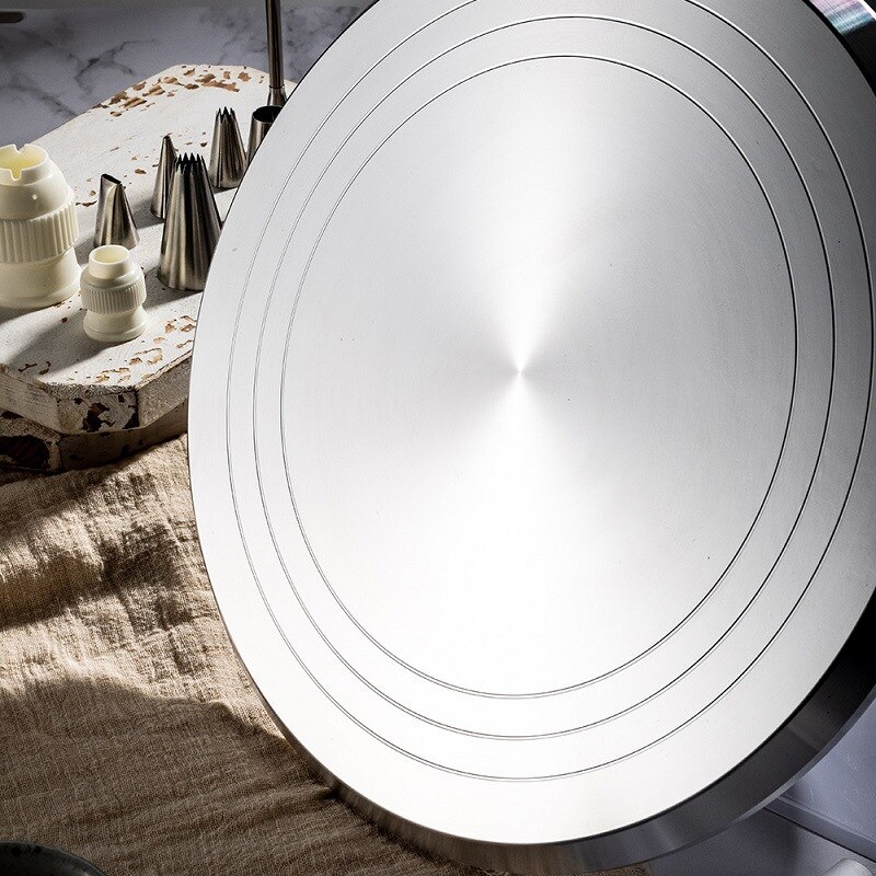 Aluminium Alloy Cake Decorative Turntable Set 304 Stainless Steel Decorating Nozzle Set Rotating Cake Turntable Decorating Tool