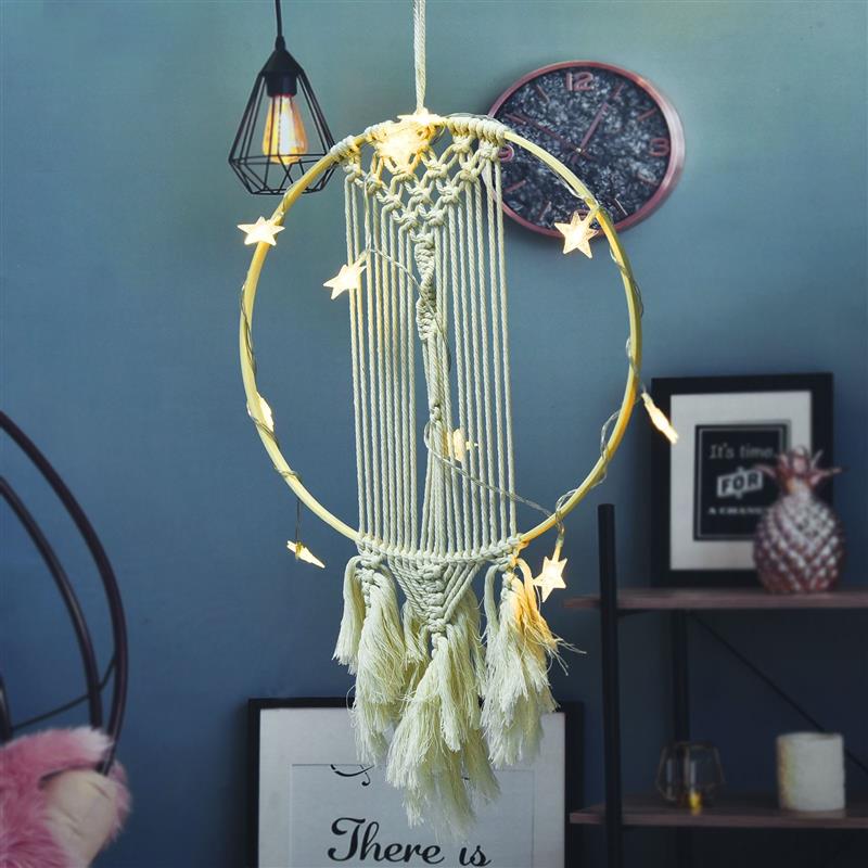Anneau Macramé en Bambou pour Broderie et Attrape-Guirlande, Idéal pour Panier de Noël Suspendu, Cercle de Croix, en Bois, Fait à la Main, Décoration d&#39;Intérieur, 1 à 5 pièces