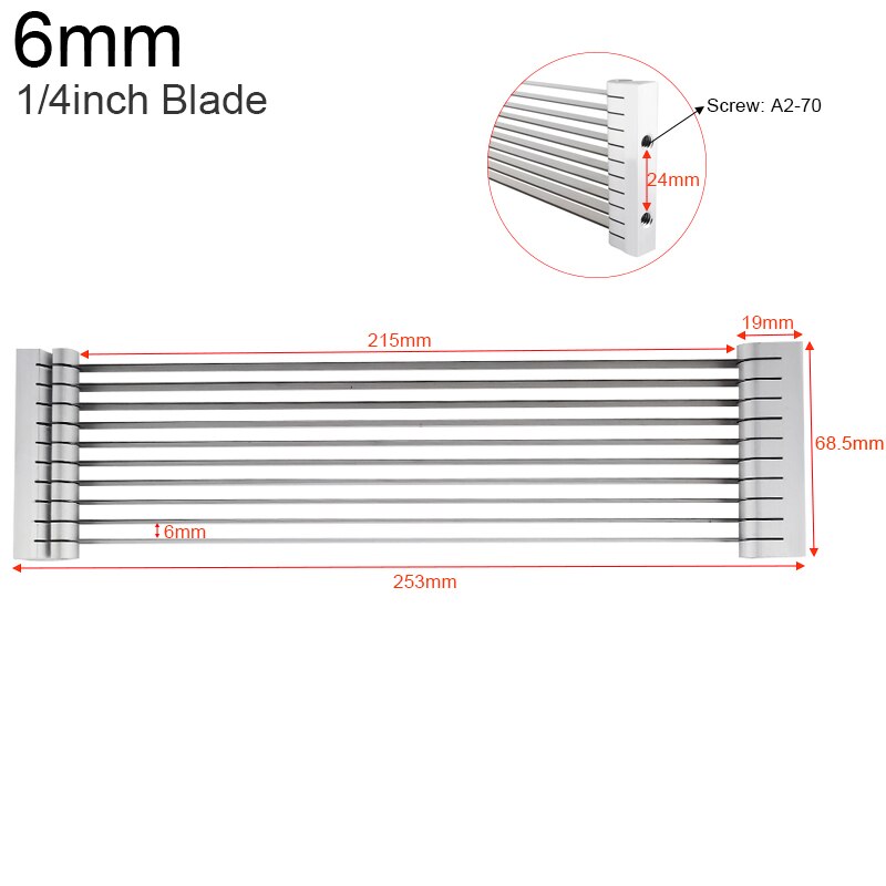 Fruit Vegetable Slicer Blade 6mm, 9.5mm 1/4inch, 3/8inch Tomato Slicer Blades Potato Masher Tool Kitchen Accessories: 6mm 1I4inch Blade