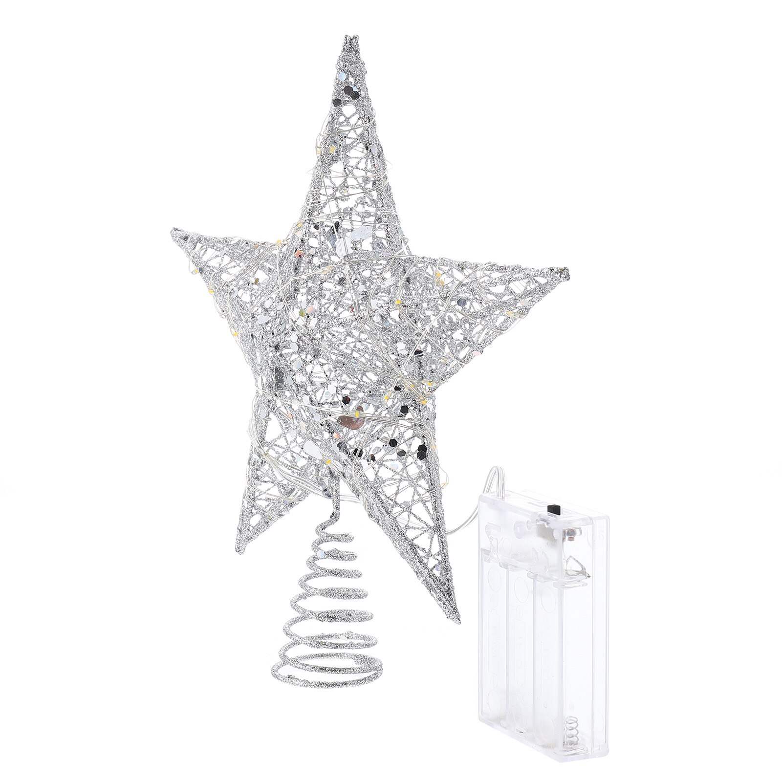 1 Set Christmas Tree Decor Table Decor Xmas Tree Topper Battery-powered Glitter LED Star Top Lamp Treetop Star for Party