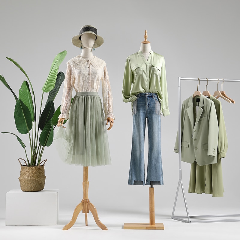 4style No Arm Color Full Head Mannequin Body Stand Female Wedding Dress Sewing Diy Model,Flexible Women,Adjustable Rack 1PC D394