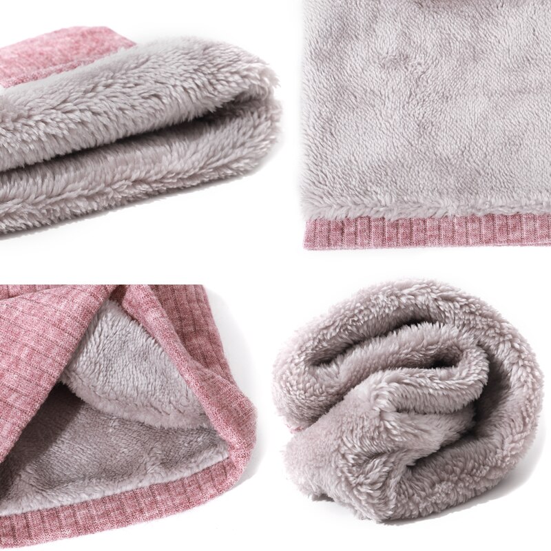 Foulard à rayures épaisses pour femmes et hommes, en velours, écharpe couleur unie, bonnet pour l'extérieur, protège cou, oreilles, bonnet d'hiver,