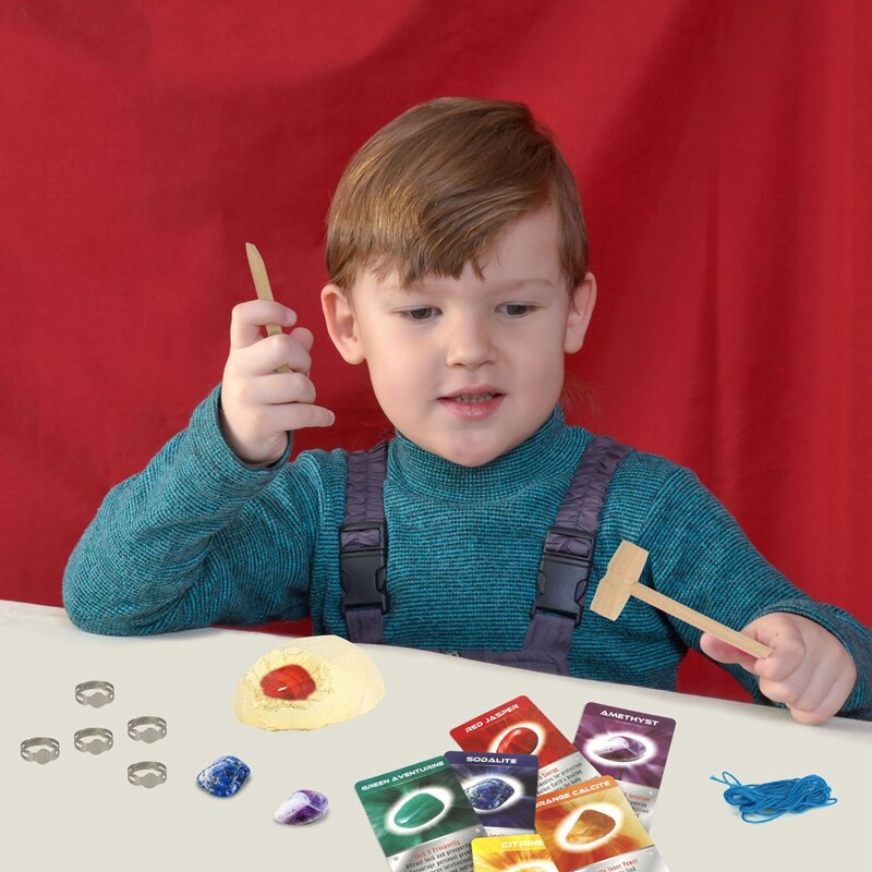 Diy Mijnbouw Kleurrijke Crystal Gem Ketting Archeologische Kids Vroege Educatief Exploratie En Graven Speelgoed
