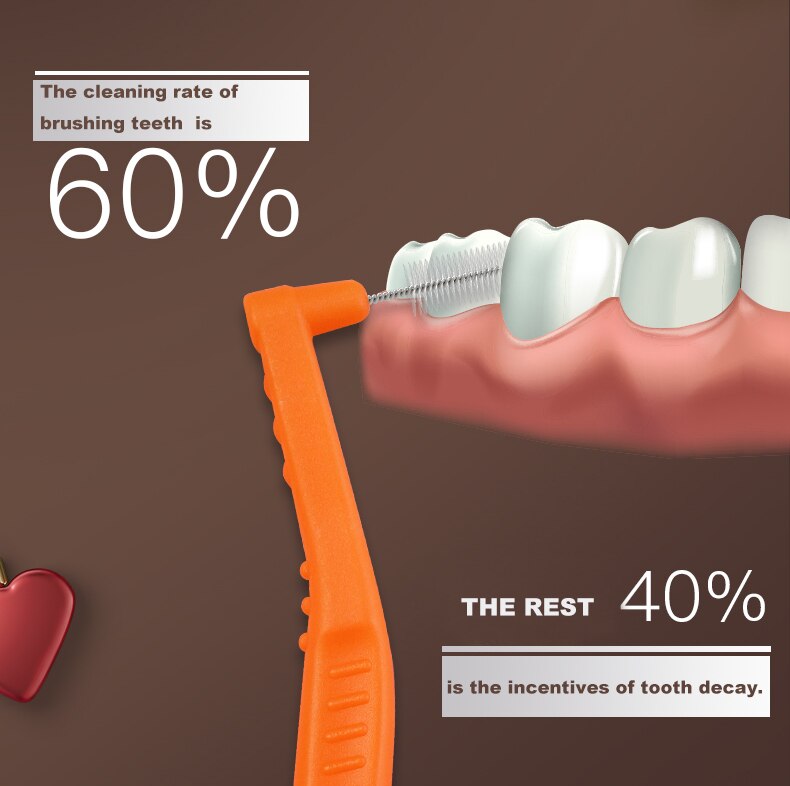 20Pcs L Shape Push-Pull Interdental Brush, Oral Care Teeth Whitening Dental Tooth Pick Tooth Orthodontic Toothpick