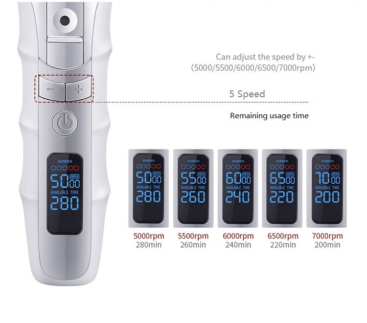 Electric Hair Clippers 5 Speed Rechargeable LCD Display Haircut & Beard Trimmer Cordless Precision Trimmer