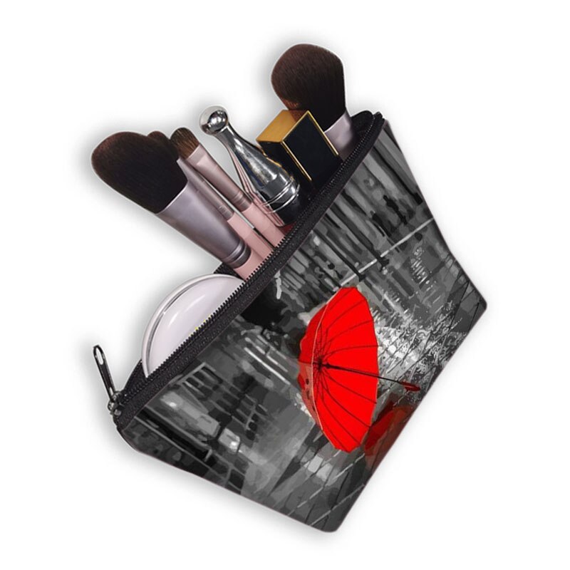 Czerwona i czarna seria kosmetyczka damskie szpilki wzór kosmetyczka o dużej pojemności torba na parasol Rose Make up Cases