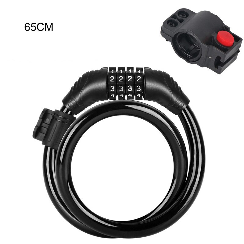 Fiets Wachtwoord Lock Anti-Diefstal Mtb Combinatie Lock Bike Kabel Code Lock Beveiliging Veiligheid Gecodeerde Stalen Bedrading Fiets Veiligheid lock: WHITE