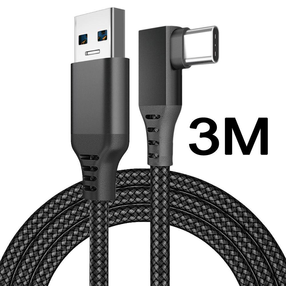 Accessoires pour Oculus Quest2 Quest 2 câble lien intelligent 3D réalité virtuelle VR lunettes USB A à Type C 3 5M casque Oculis casque: green