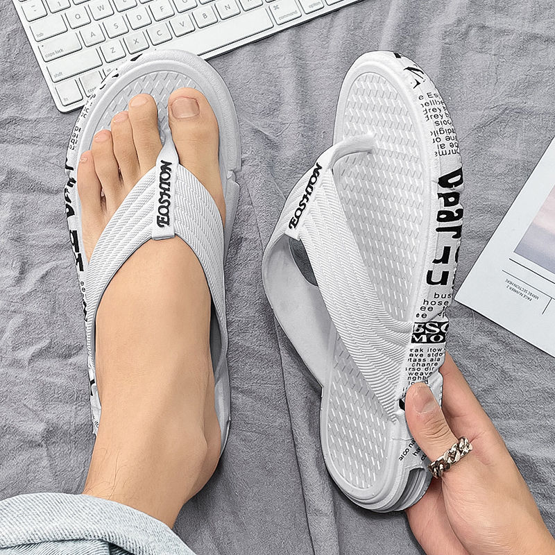Schoenen Zomer Mannen Flip Flops Strand Sandalen Anti-Slip Zapatos Hombre Casual Mannen Slippers: Beige / 41