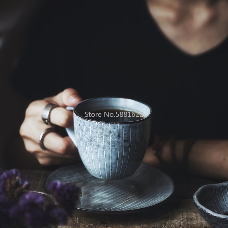 Japansk stil retro kaffekop sæt eftermiddagste morgenmad vand husholdningskop drinkware