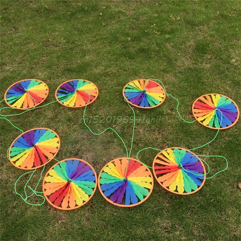 Rainbow Wheel Windmill Wind Spinner Whirligig Garden Home Lawn Yard Decoration