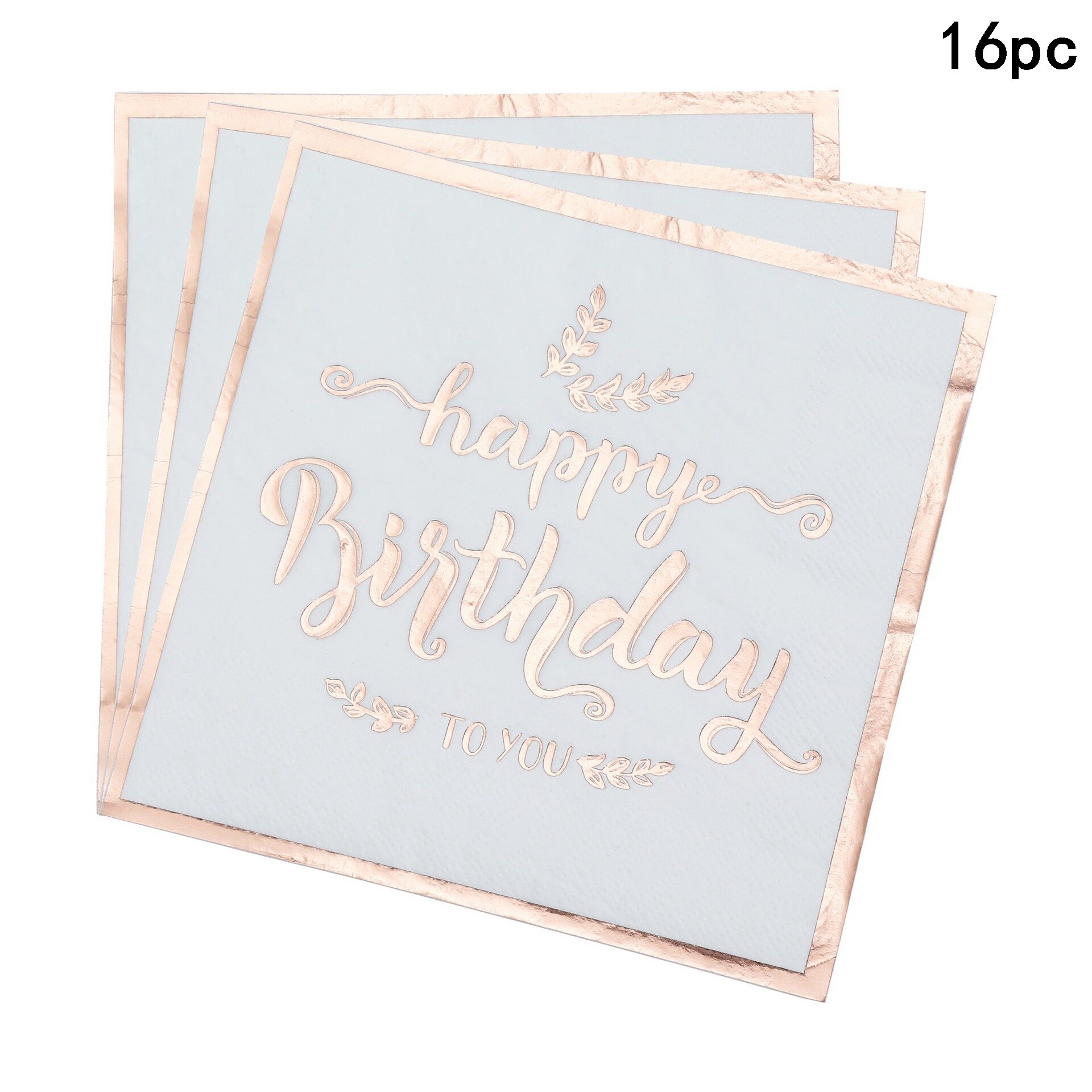 Rose Gold Gelukkige Verjaardag Banner Roze Gelukkige Verjaardag Slingers Vrouwen 16 18 21th Gelukkige Verjaardag Party Decor Kids Meisje 1st roze: 16pcs napkins